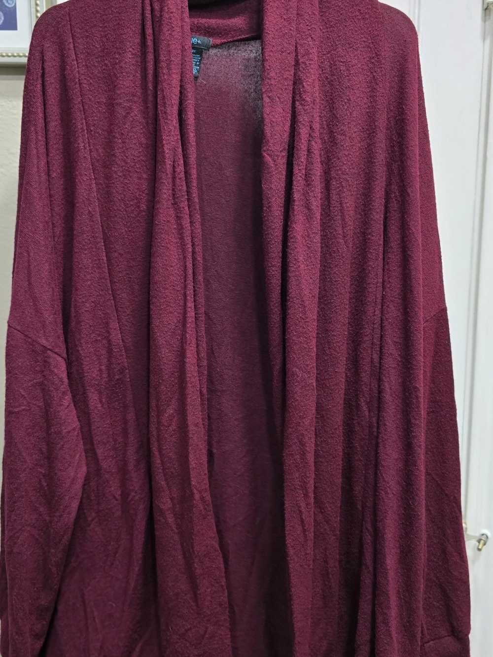 Women's Open-Front Cardigan in Deep Wine